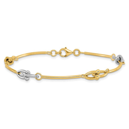 14K Bicolor Poliert Armband