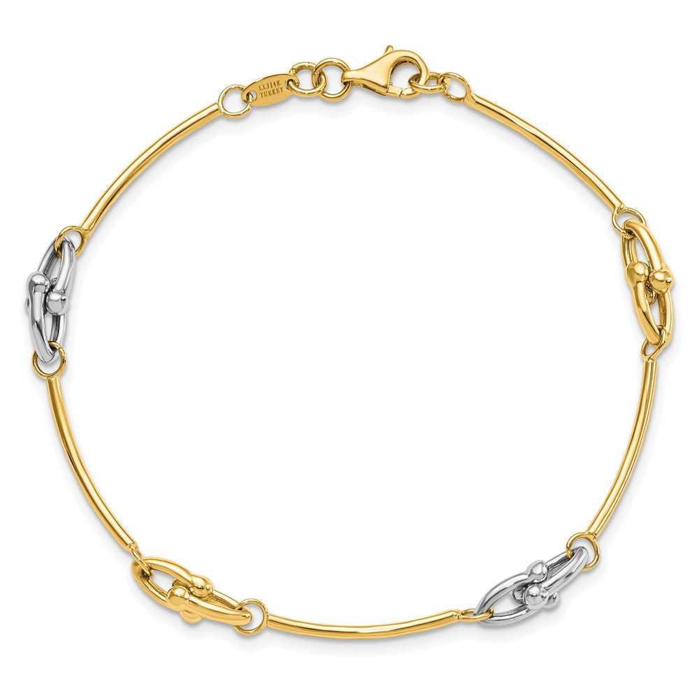 14K Bicolor Poliert Armband