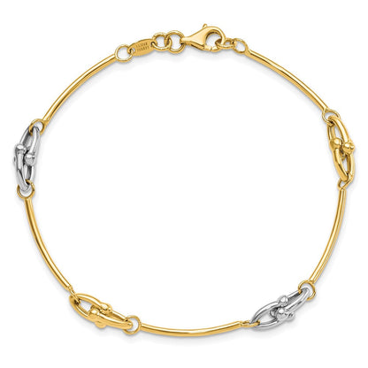 14K Bicolor Poliert Armband