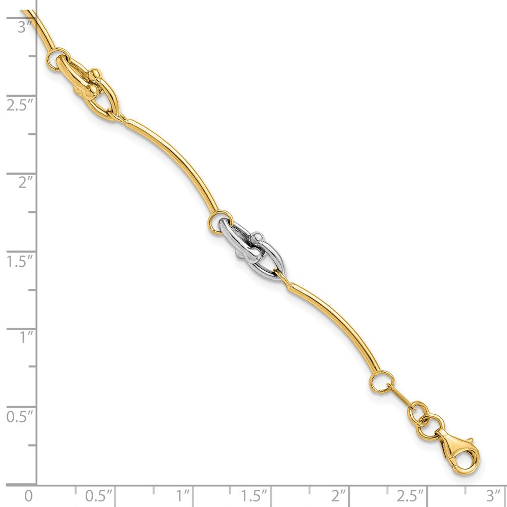 14K Bicolor Poliert Armband