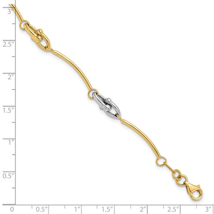 14K Bicolor Poliert Armband