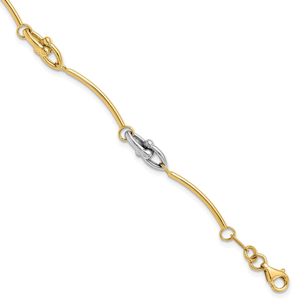 14K Bicolor Poliert Armband