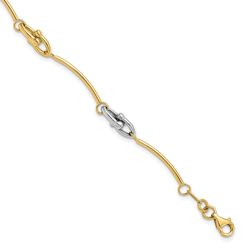 14K Bicolor Poliert Armband