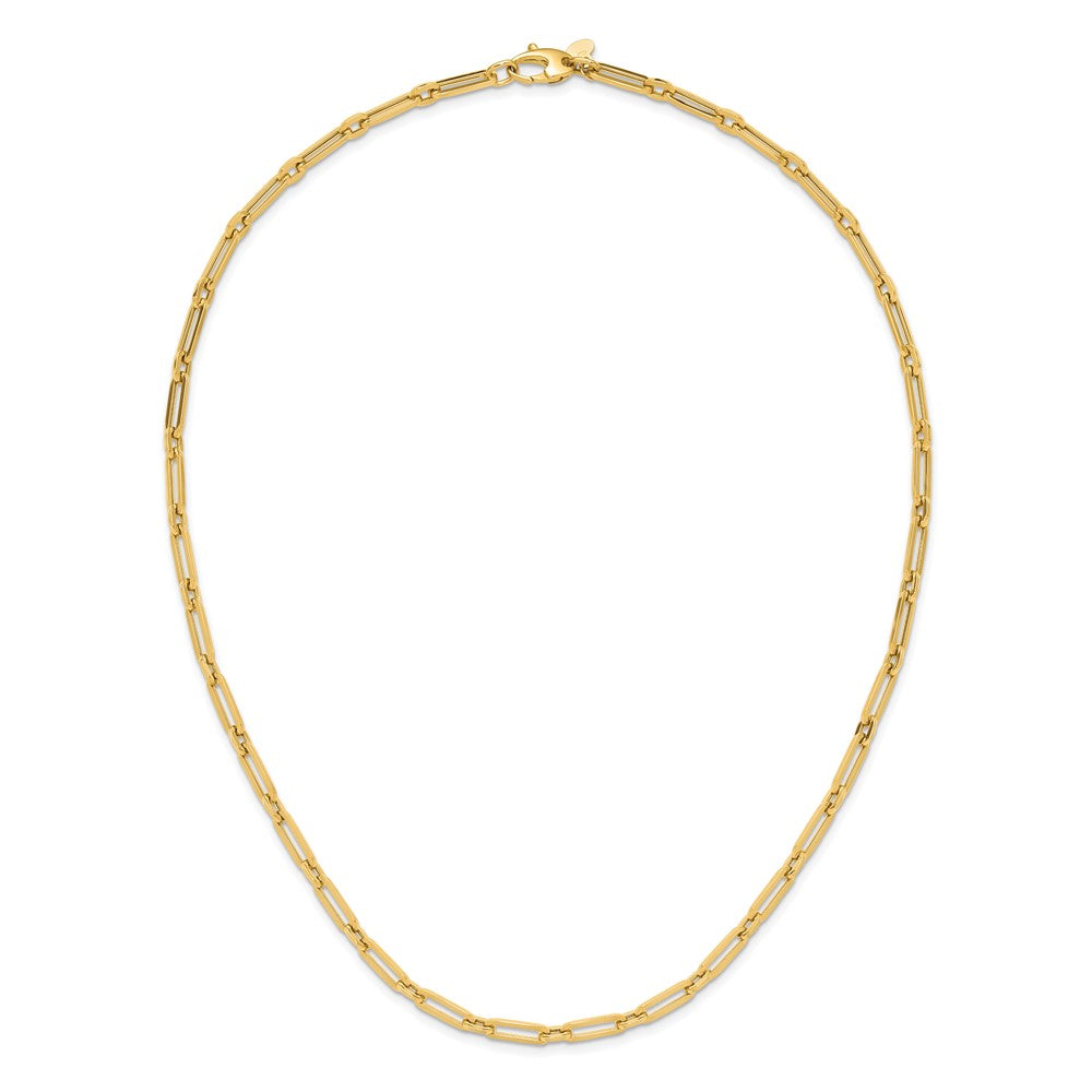 14K Gelbgold Poliert Flach Oval Glieder Halskette