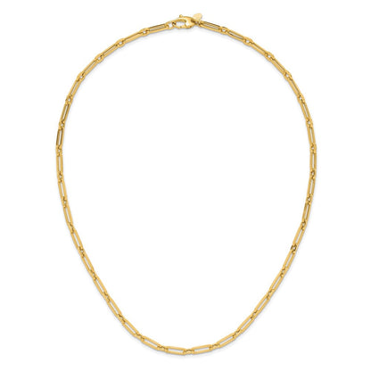 14K Gelbgold Poliert Flach Oval Glieder Halskette