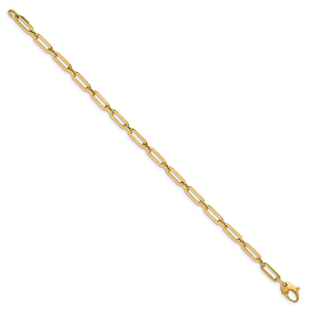 14K Gelbgold Poliert Flach Oval Glieder Gliederarmband