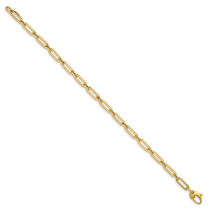 14K Gelbgold Poliert Flach Oval Glieder Gliederarmband