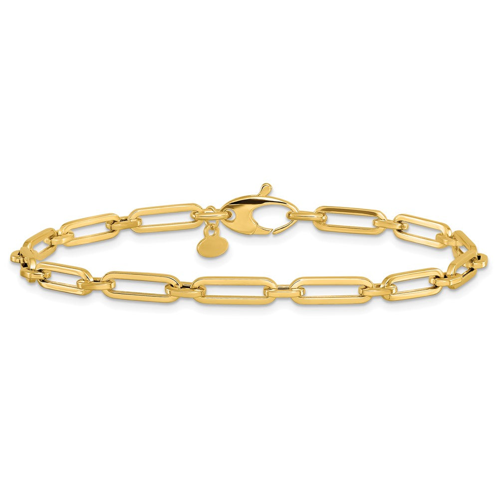 14K Gelbgold Poliert Flach Oval Glieder Gliederarmband