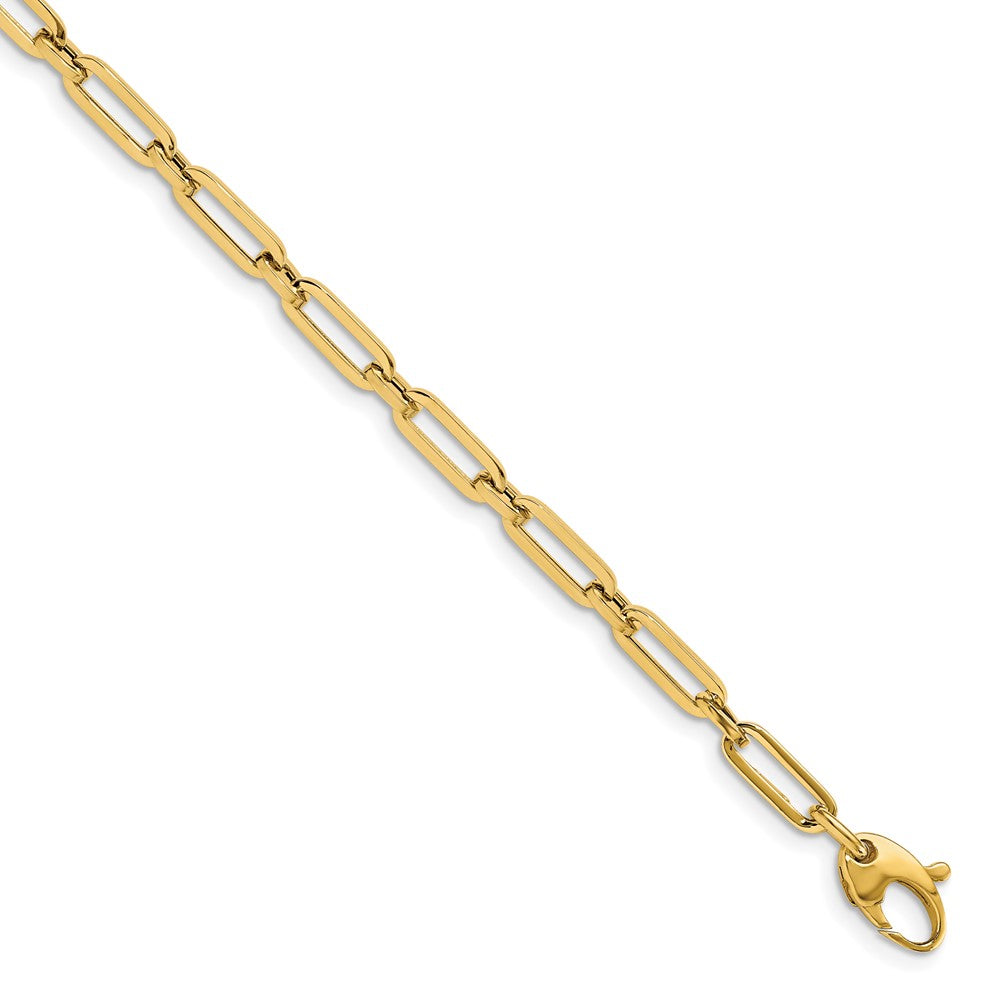 14K Gelbgold Poliert Flach Oval Glieder Gliederarmband
