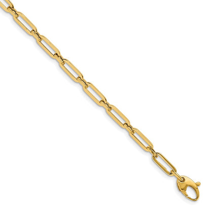14K Gelbgold Poliert Flach Oval Glieder Gliederarmband