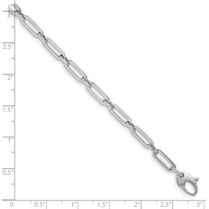14K Weißgold Poliert Flach Oval Glieder Gliederarmband