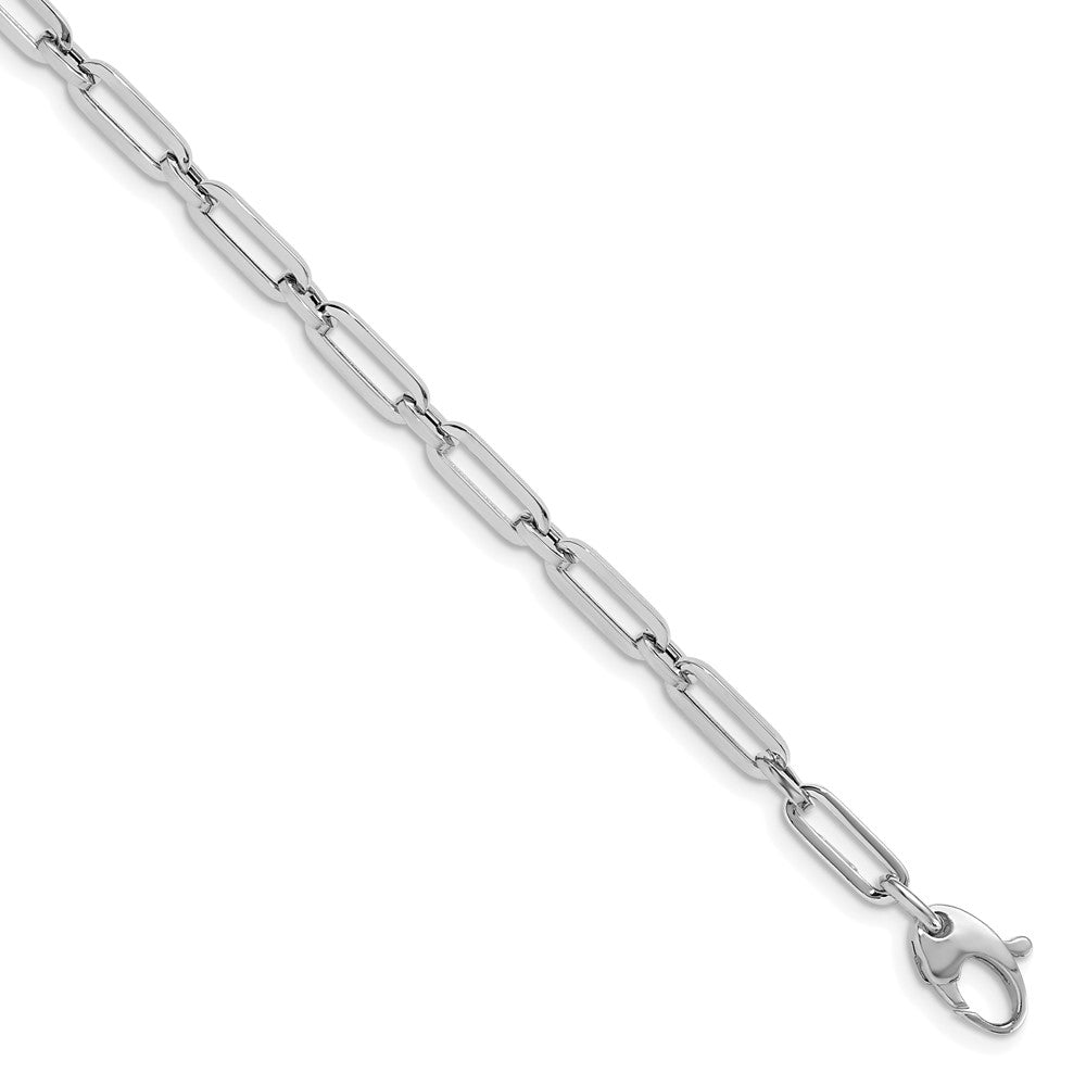 14K Weißgold Poliert Flach Oval Glieder Gliederarmband