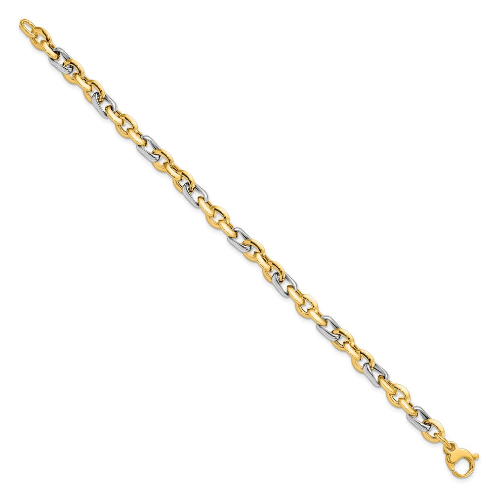 14K Bicolor Poliert Fantasieglieder Armband