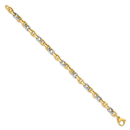 14K Bicolor Poliert Fantasieglieder Armband
