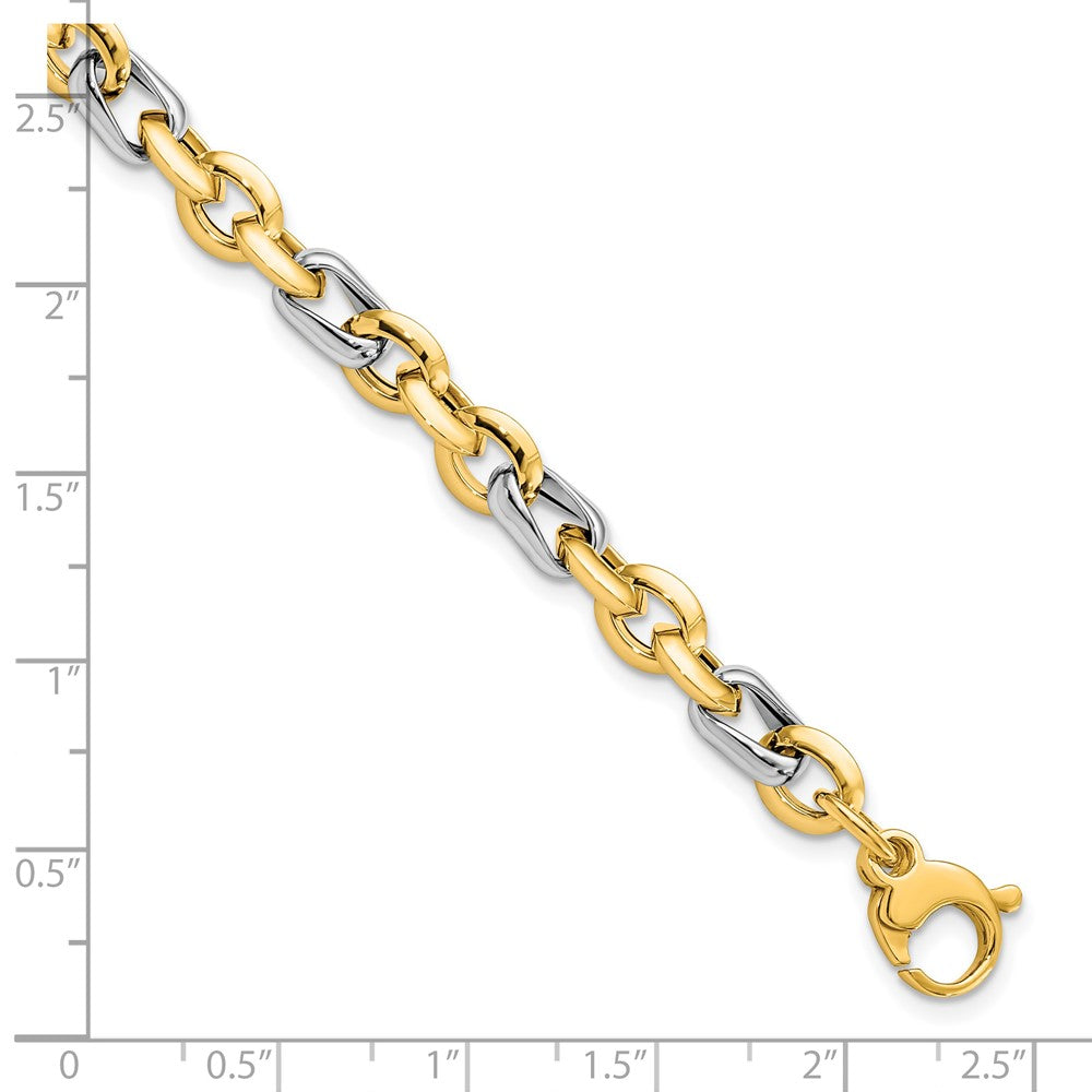 14K Bicolor Poliert Fantasieglieder Armband