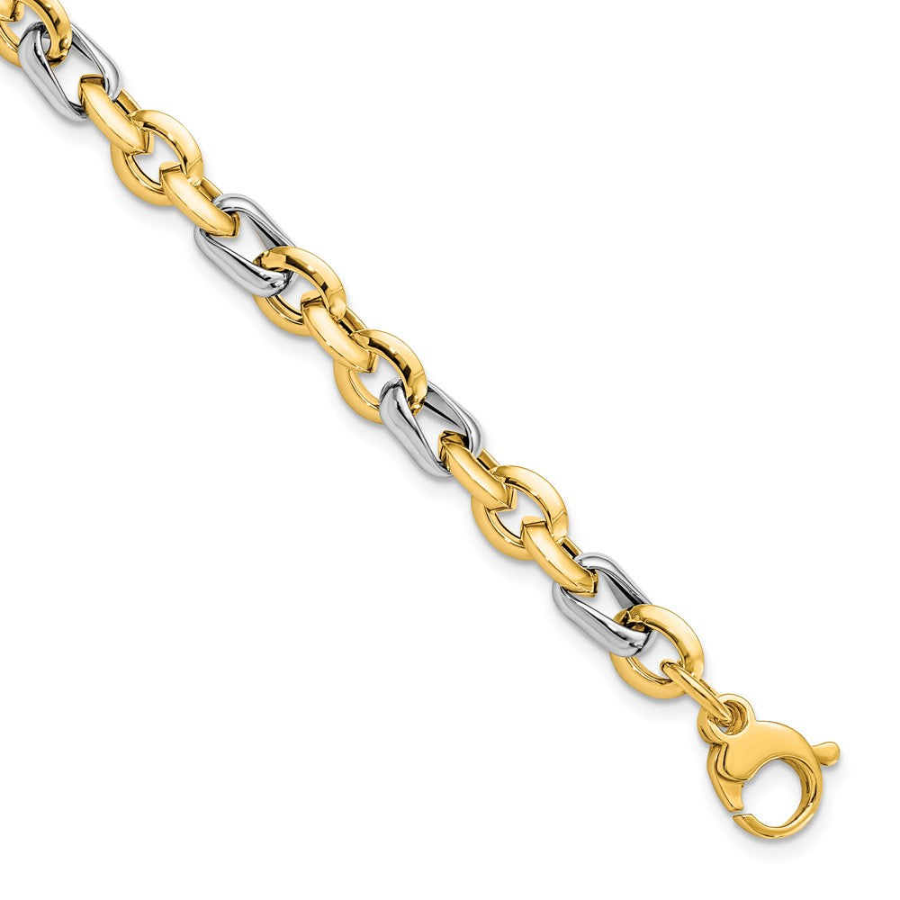14K Bicolor Poliert Fantasieglieder Armband