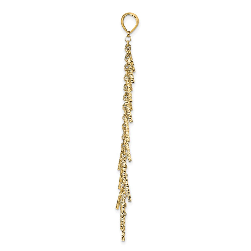 14K Gelbgold Poliert Diamantiert Anhänger