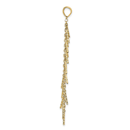 14K Gelbgold Poliert Diamantiert Anhänger