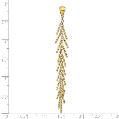 14K Gelbgold Poliert Diamantiert Anhänger