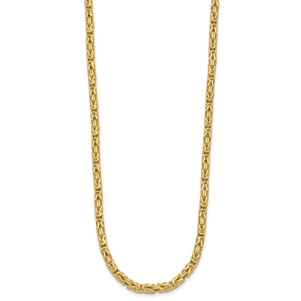 14K Gelbgold Poliert Byzantiner Glieder Halskette