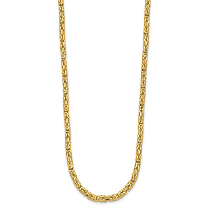 14K Gelbgold Poliert Byzantiner Glieder Halskette
