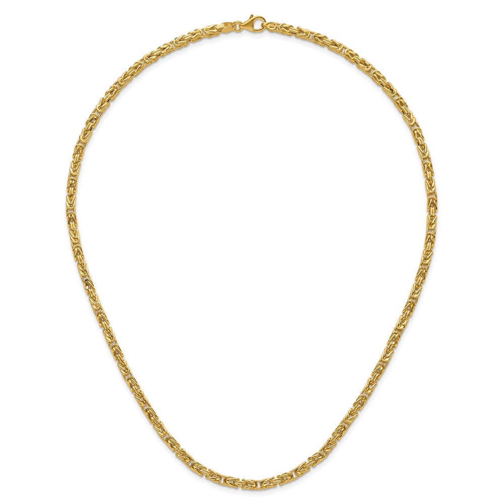 14K Gelbgold Poliert Byzantiner Glieder Halskette