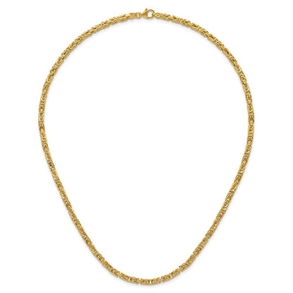 14K Gelbgold Poliert Byzantiner Glieder Halskette