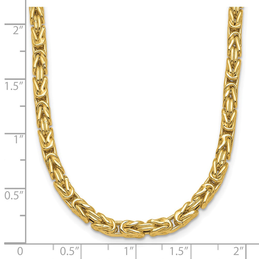 14K Gelbgold Poliert Byzantiner Glieder Halskette