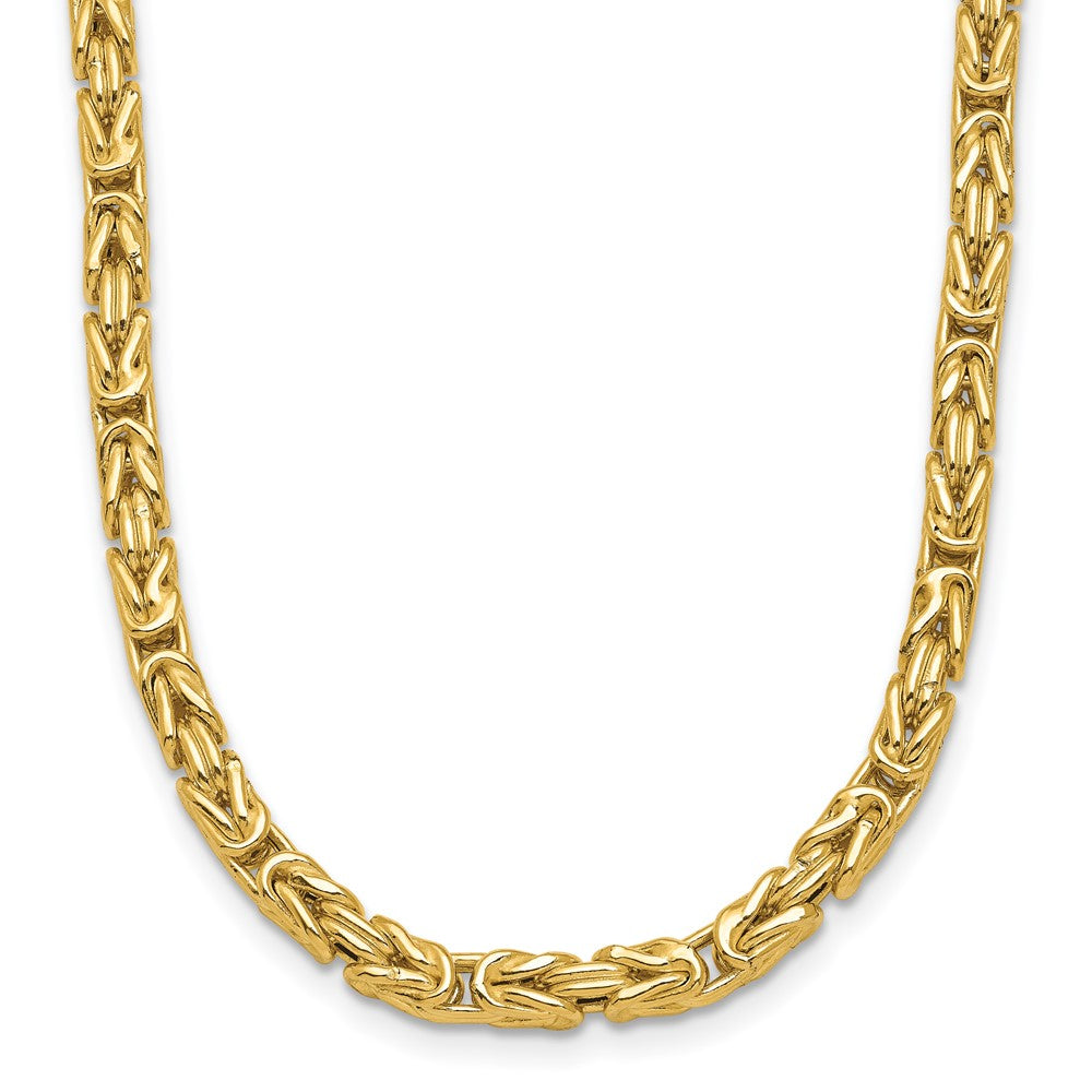 14K Gelbgold Poliert Byzantiner Glieder Halskette