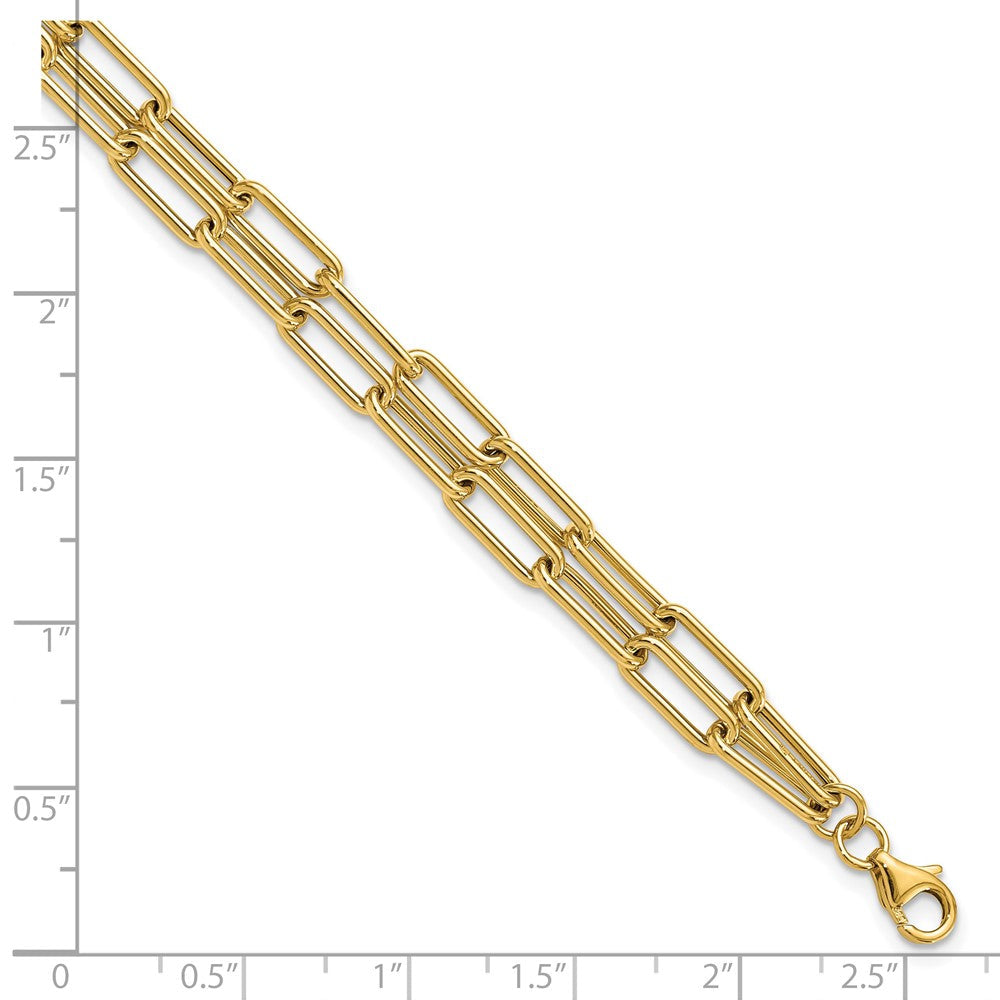 14K Gelbgold Poliert Doppelt Layer Glieder Armband