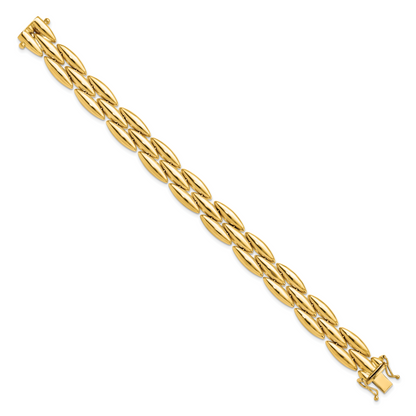 14K Gelbgold Poliert Fantasieglieder Armband