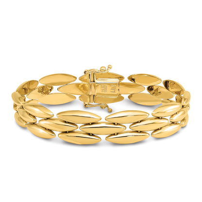 14K Gelbgold Poliert Fantasieglieder Armband