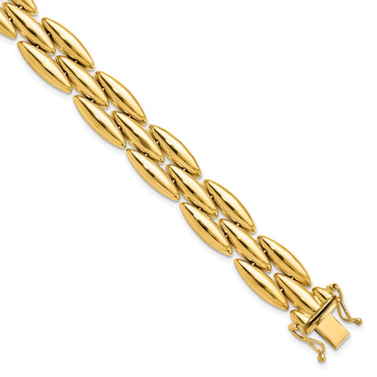 14K Gelbgold Poliert Fantasieglieder Armband