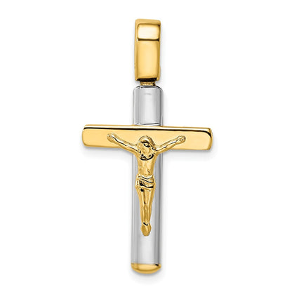 14K Bicolor Kruzifix Anhänger