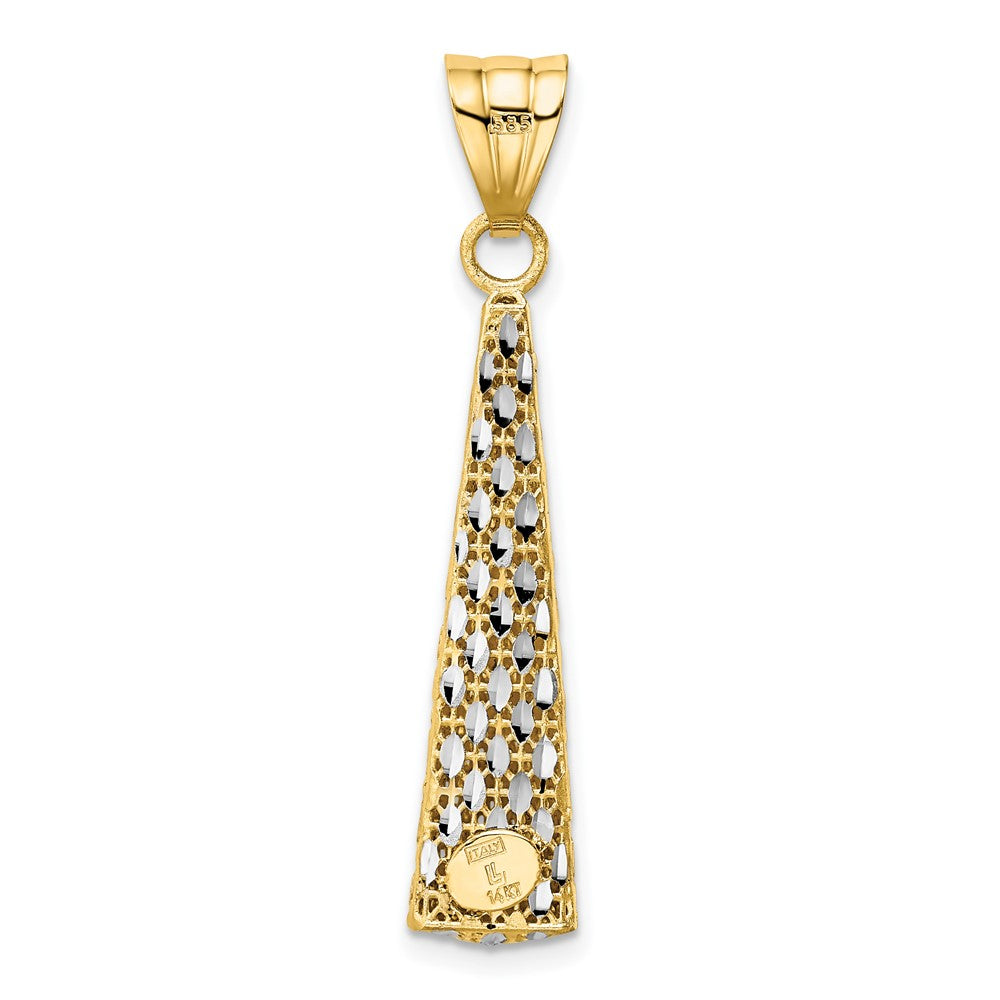 14K Gelb & Rhodium Diamantiert Anhänger