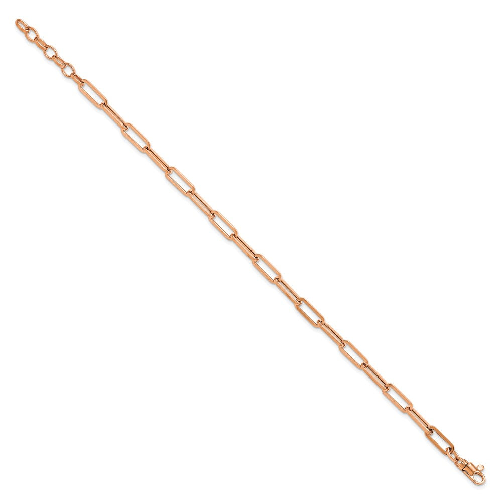 14K Roségold Poliert Fantasieglieder mit Verlängerung Gliederarmband
