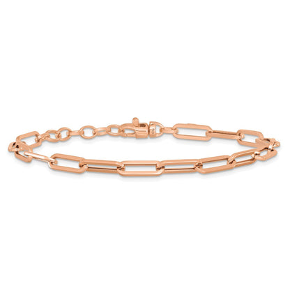 14K Roségold Poliert Fantasieglieder mit Verlängerung Gliederarmband