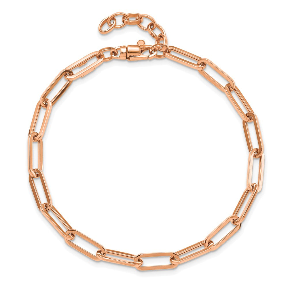14K Roségold Poliert Fantasieglieder mit Verlängerung Gliederarmband