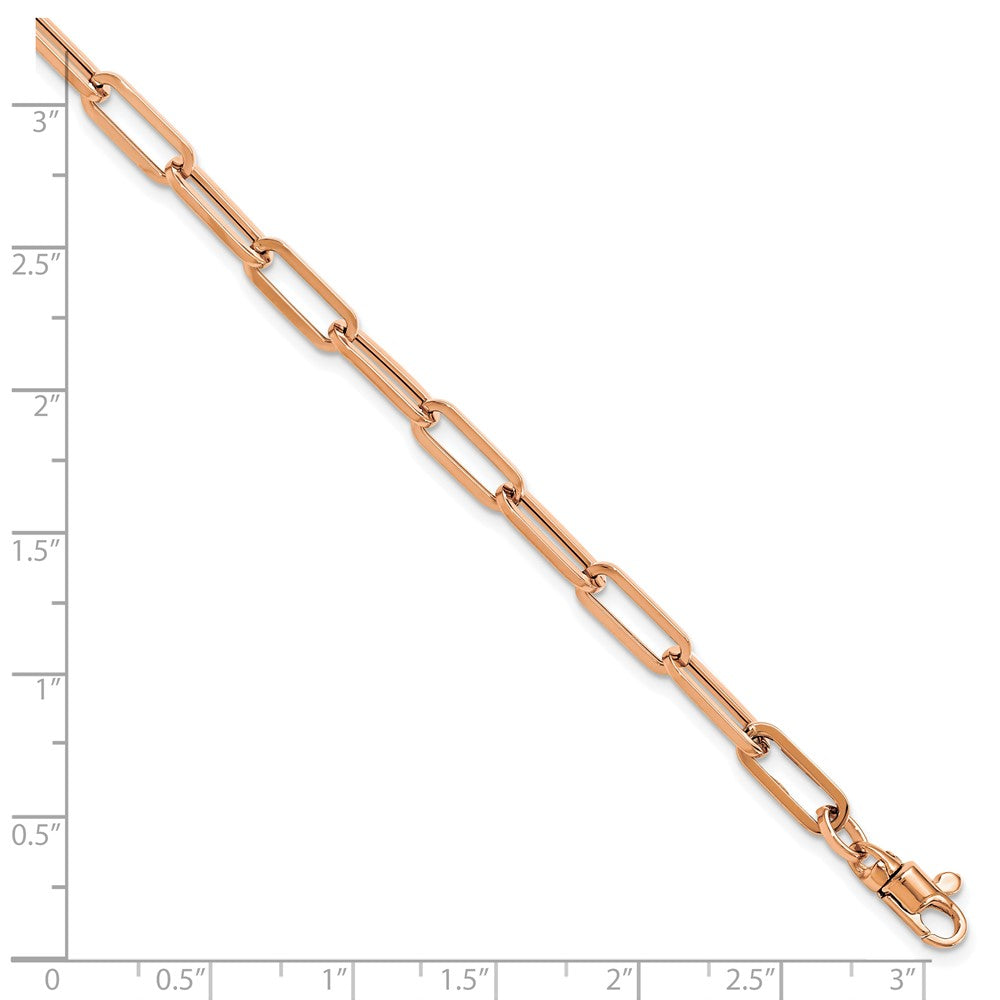 14K Roségold Poliert Fantasieglieder mit Verlängerung Gliederarmband