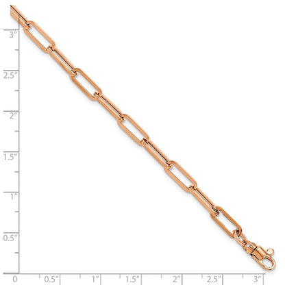 14K Roségold Poliert Fantasieglieder mit Verlängerung Gliederarmband