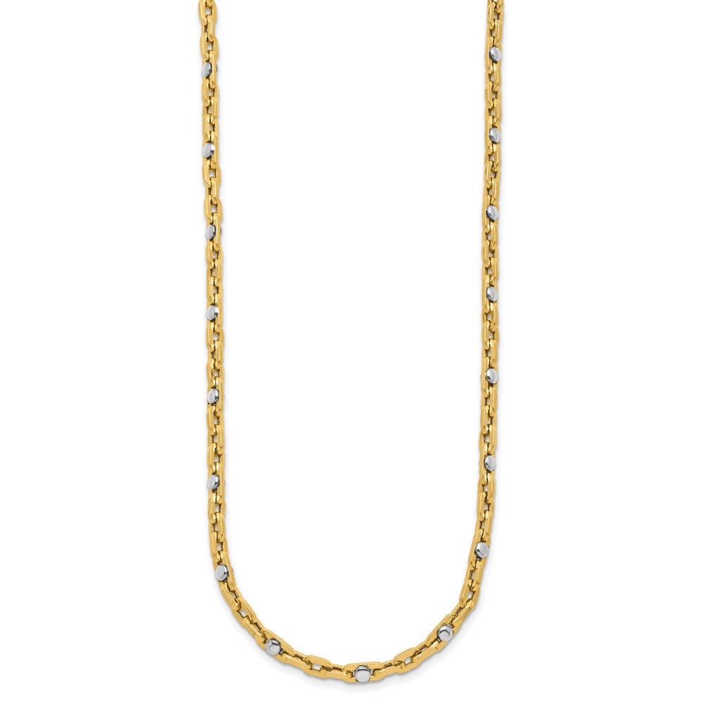 14K Bicolor Poliert Glieder Halskette
