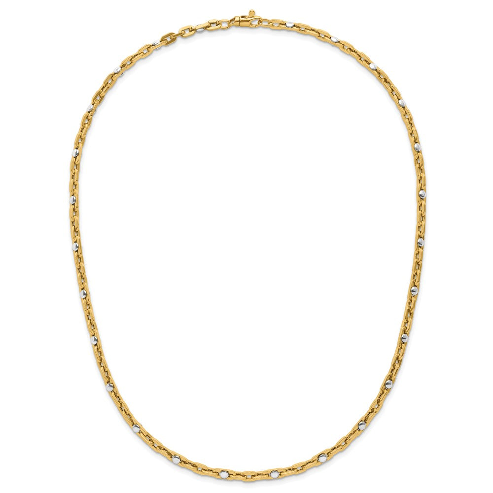 14K Bicolor Poliert Glieder Halskette