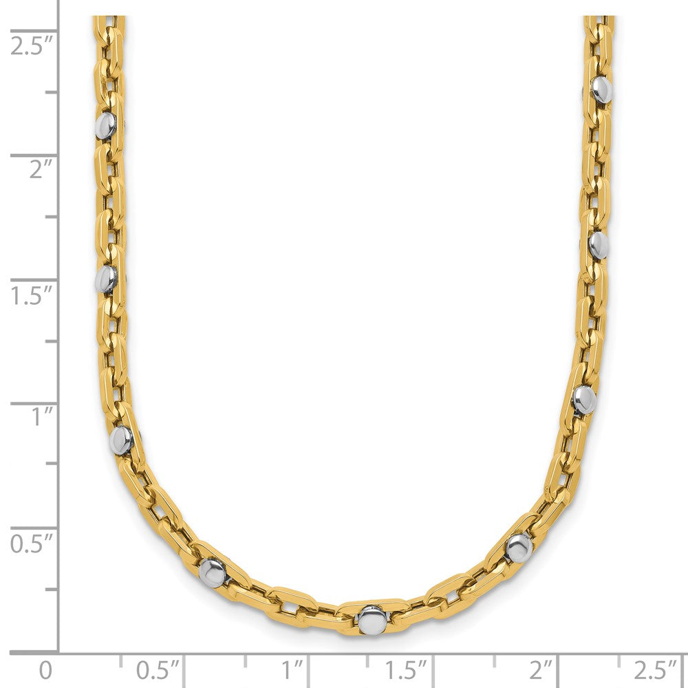 14K Bicolor Poliert Glieder Halskette