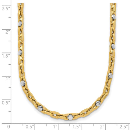 14K Bicolor Poliert Glieder Halskette