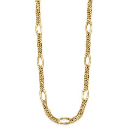 14K Gelbgold Poliert Fantasieglieder Halskette