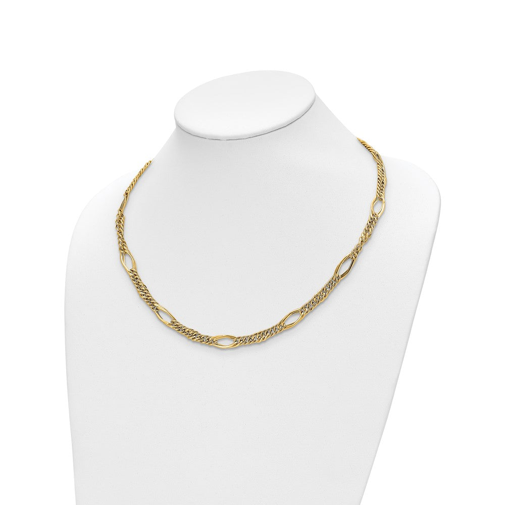 14K Gelbgold Poliert Fantasieglieder Halskette