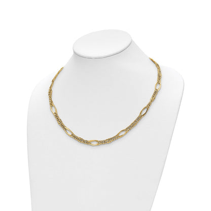 14K Gelbgold Poliert Fantasieglieder Halskette