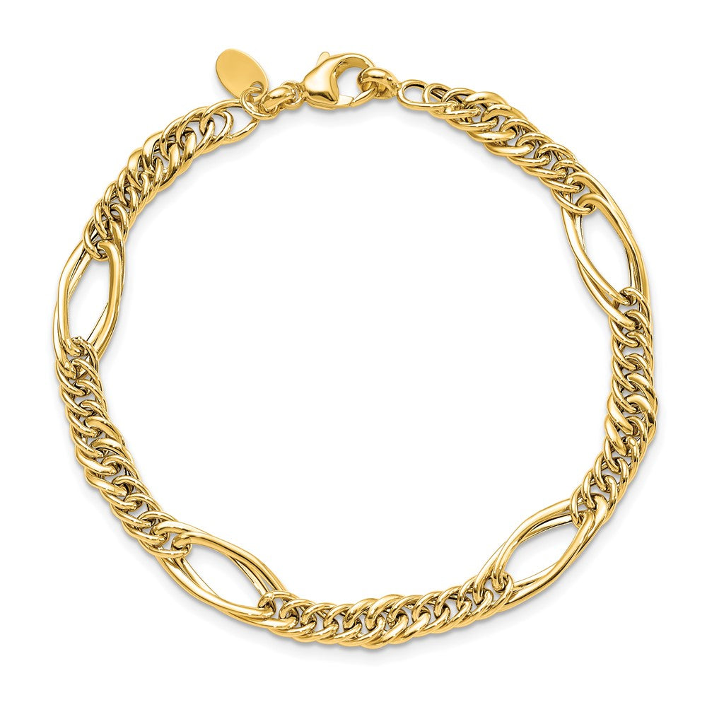 14K Gelbgold Poliert Fantasieglieder Armband