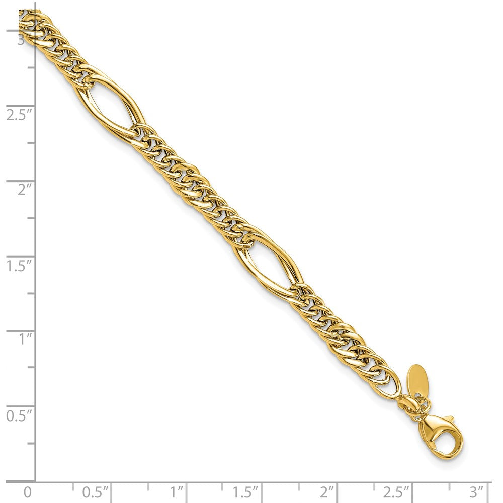 14K Gelbgold Poliert Fantasieglieder Armband