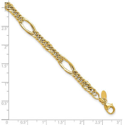 14K Gelbgold Poliert Fantasieglieder Armband